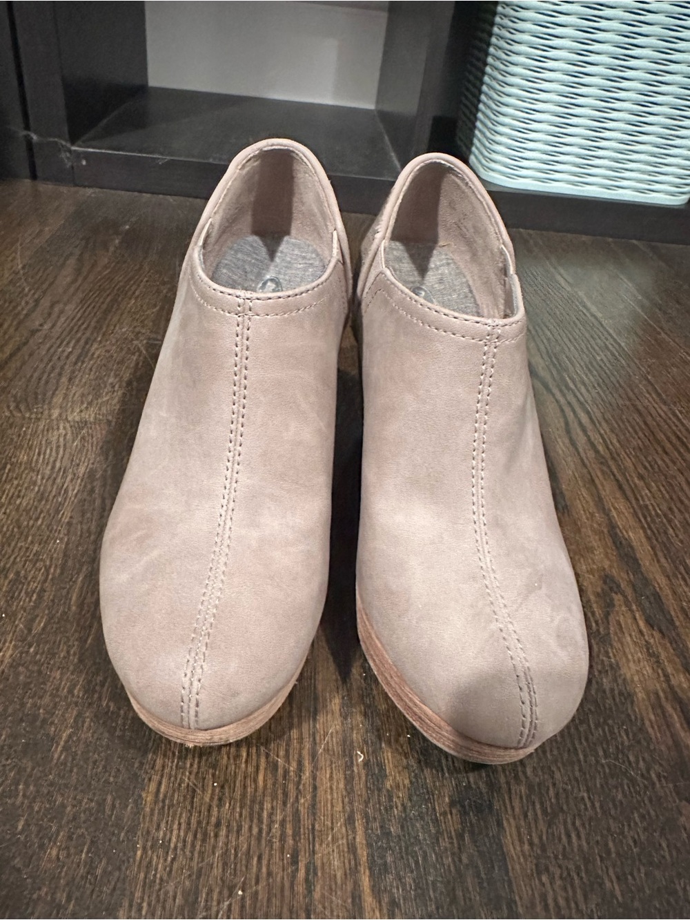 Dr. Scholl's Taupe Suede Slip-On Clog Booties
